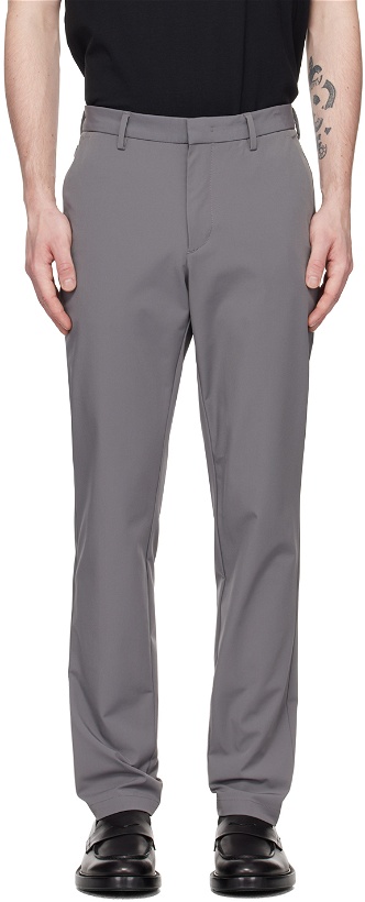 Photo: BOSS Gray Slim-Fit Trousers