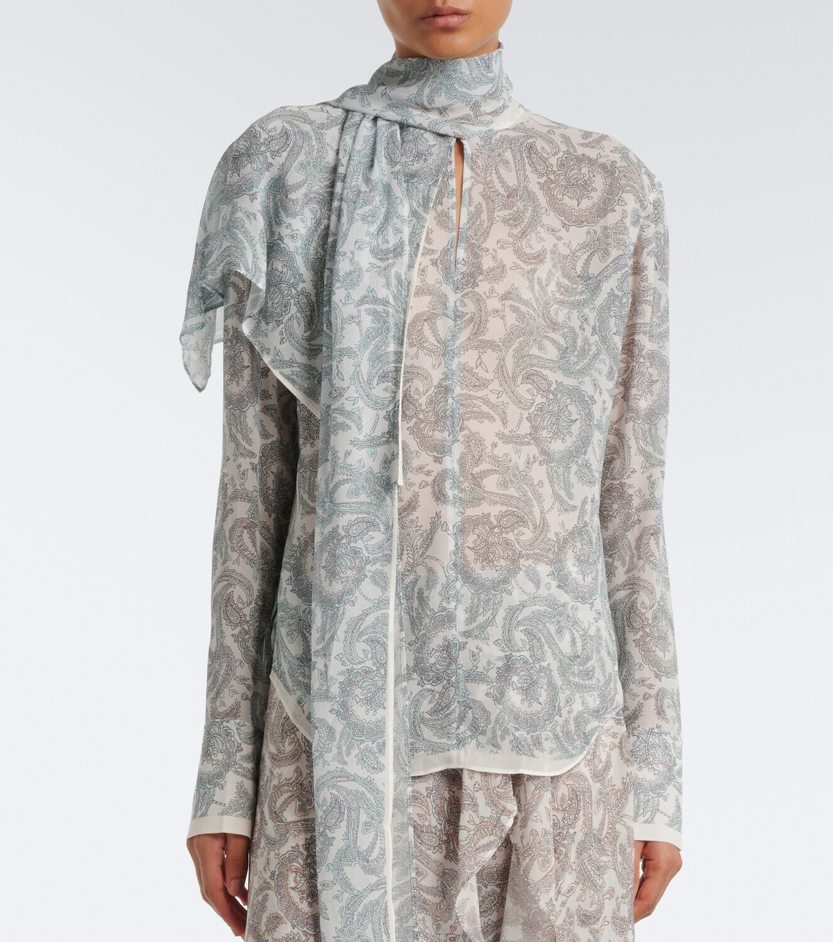 Acne Studios Caped paisley silk crêpe blouse