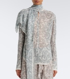 Acne Studios Caped paisley silk crêpe blouse