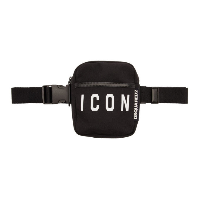 Photo: Dsquared2 Black Nylon Icon Belt Bag