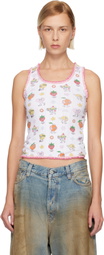 Casablanca White Frill Tank Top