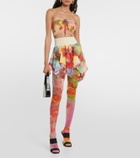 Jean Paul Gaultier Scarf floral tulle crop top