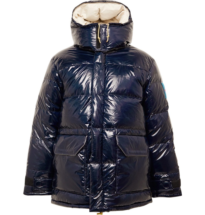 Photo: The North Face - Logo-Appliquéd Quilted Coated-Nylon Hooded Down Jacket - Blue