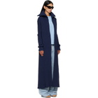 Balenciaga Navy Cotton Mix Thick Ribs Maxi Cardigan