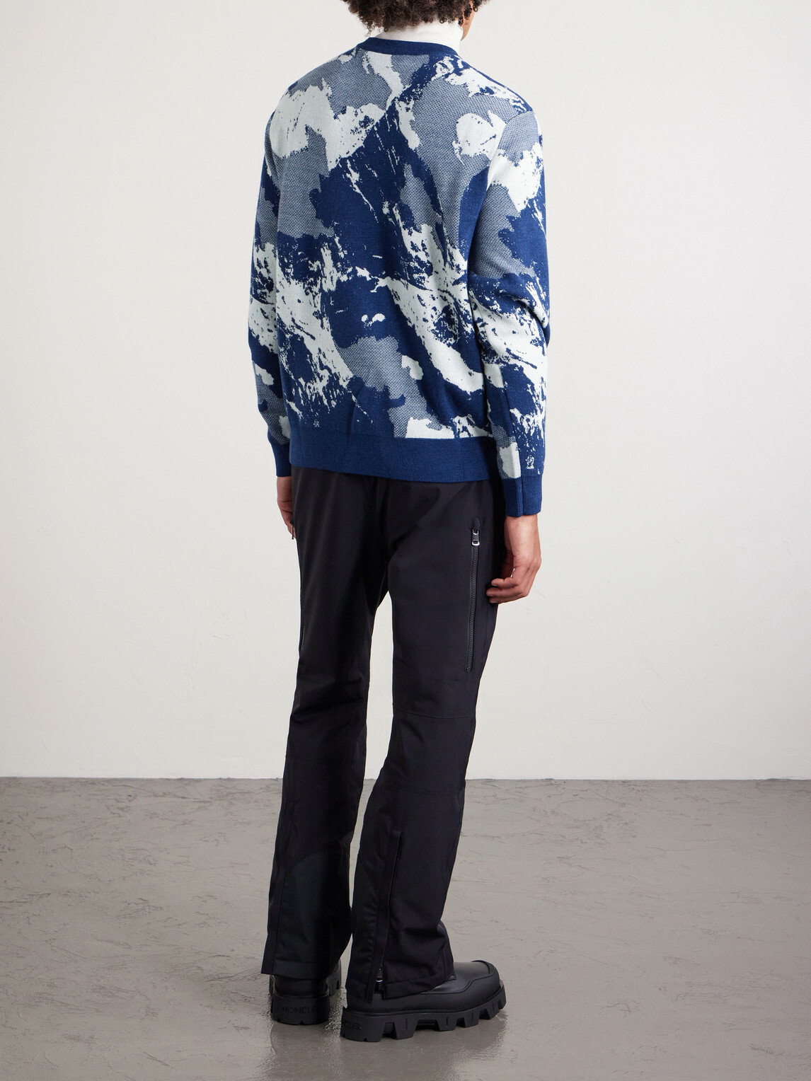 Fusalp - Mountain Logo-Appliquéd Merino Wool-Jacquard Sweater - Blue