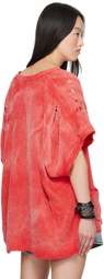 R13 Red Sleeveless Boxy Cardigan