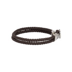 Boss Brown Bertold Double Wrap Braided Bracelet