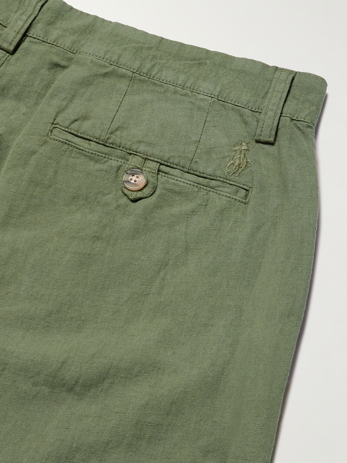 Polo Ralph Lauren - Straight-Leg Linen and Cotton-Blend Trousers - Green