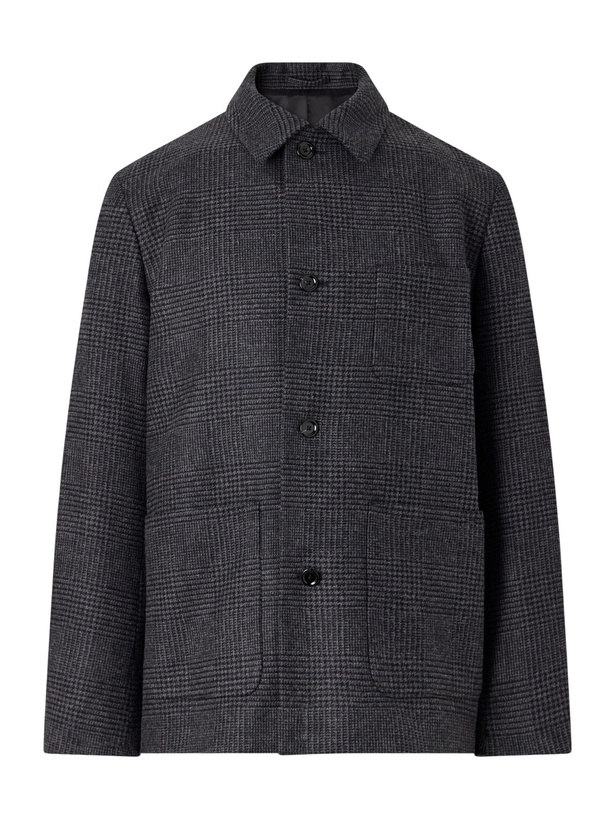 Photo: Lardini - Prince of Wales Wool and Cashmere-Blend Jacket - Gray