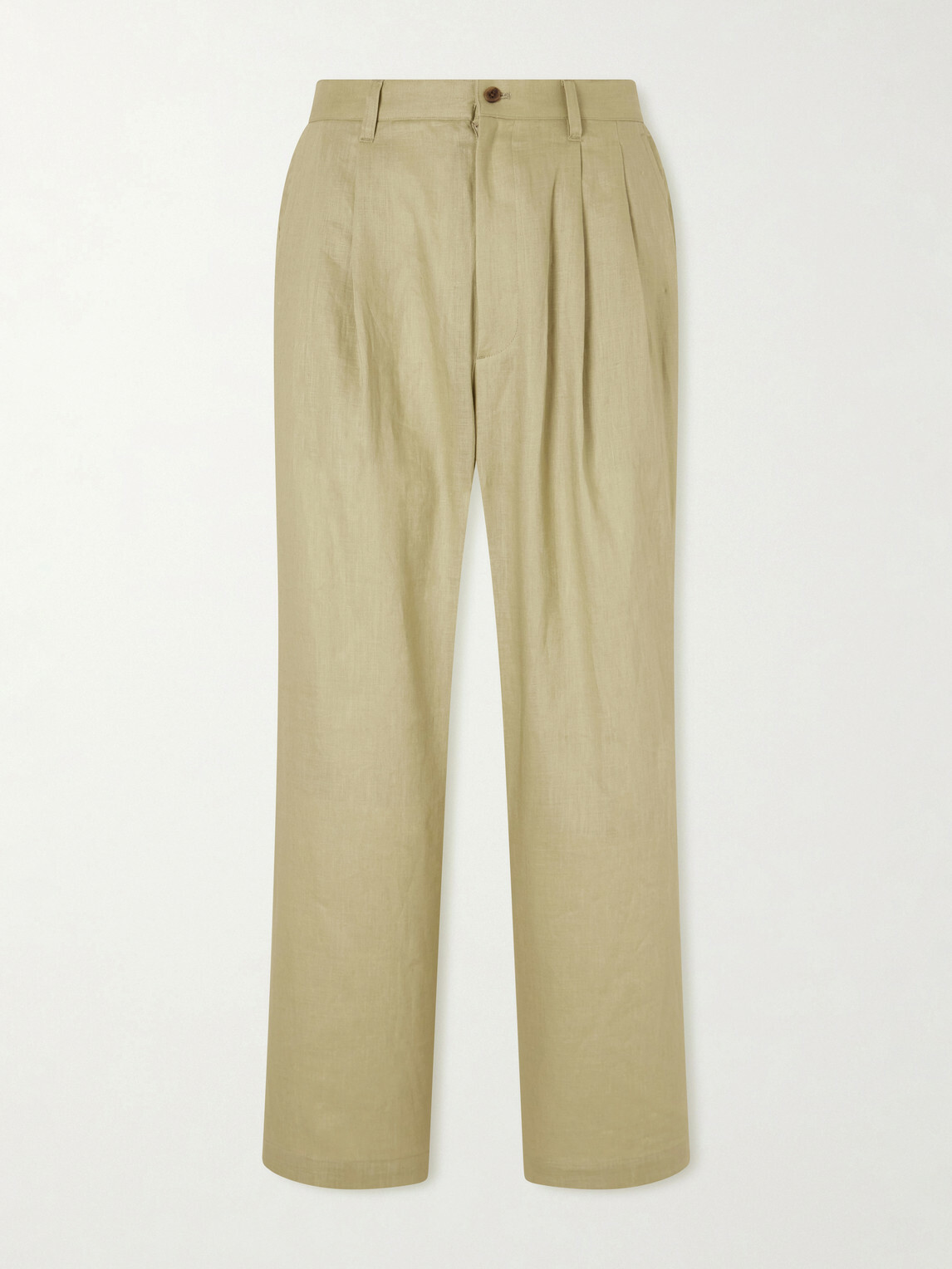 ssstein - Wide-Leg Pleated Linen Trousers - Neutrals
