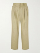 ssstein - Wide-Leg Pleated Linen Trousers - Neutrals