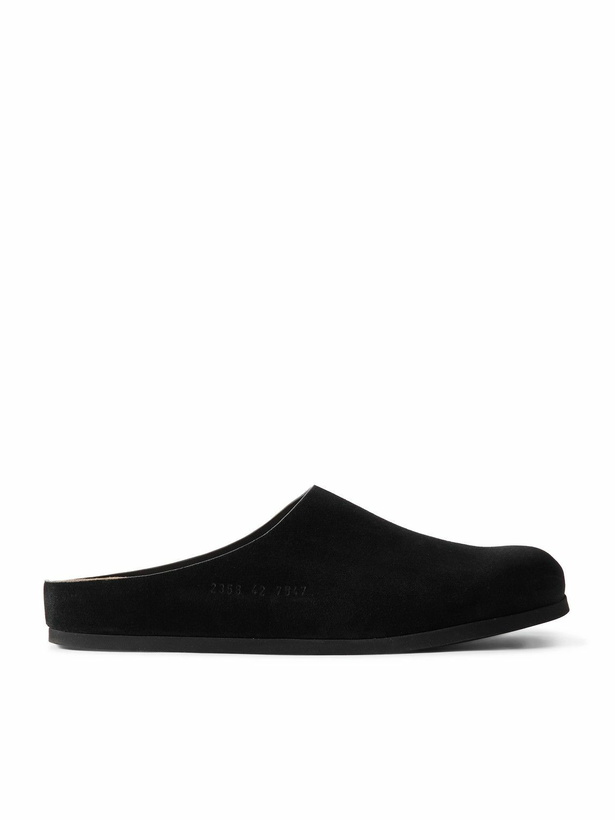 Photo: Common Projects - Logo-Debossed Suede Clogs - Black