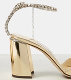 Jimmy Choo Saeda 85 embellished metallic leather sandals