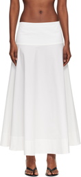 St. Agni White Cotton Circle Hem Maxi Skirt