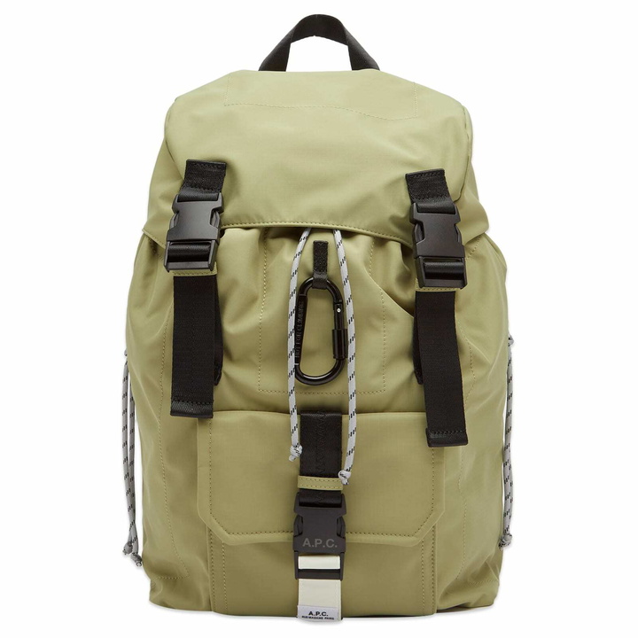Photo: A.P.C. Men's Trek Backpack in Green Taupe 