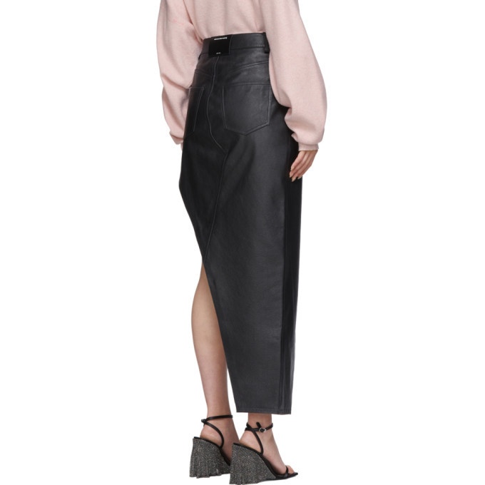 Alexander Wang Black Leather Asymmetrical Skirt Alexander Wang
