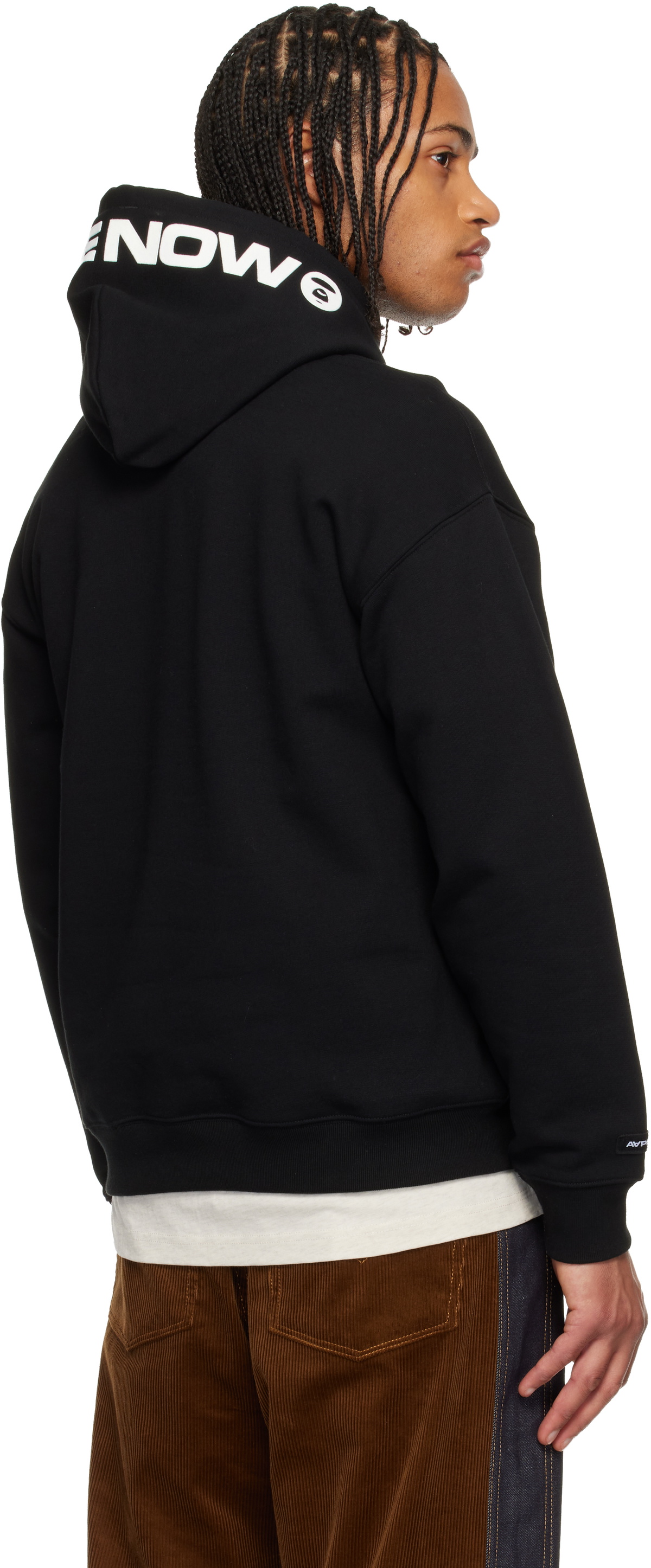 AAPE by A Bathing Ape Black 'AAPENOW' Moonface Hoodie