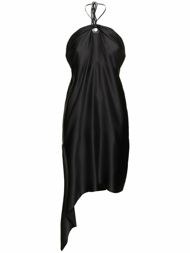 Photo: FERRAGAMO Tech Satin Asymmetric Midi Dress