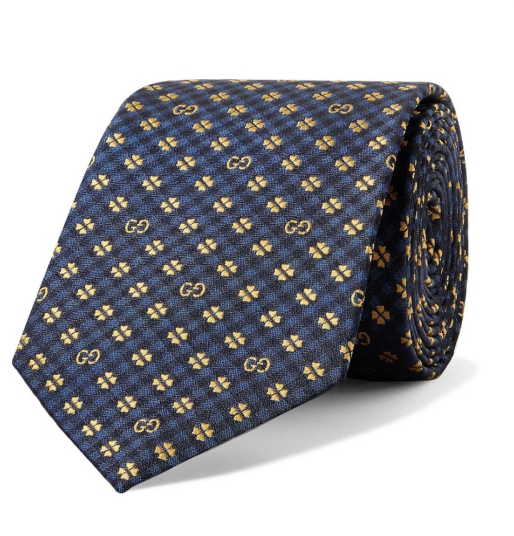 Photo: Gucci - 7.5cm Logo-Jacquard Silk Tie - Blue