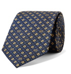 Gucci - 7.5cm Logo-Jacquard Silk Tie - Blue