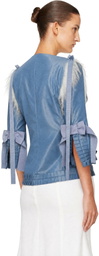 Sandy Liang Blue Josie Blouse