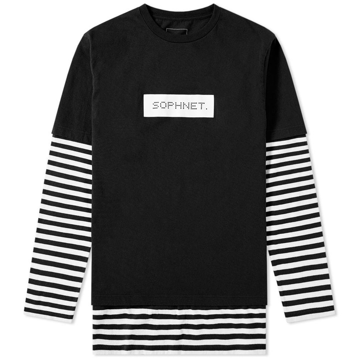 Photo: SOPHNET. Long Sleeve Fake Layered Tee Black