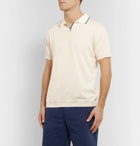 Mr P. - Contrast-Tipped Cotton Polo Shirt - Ecru