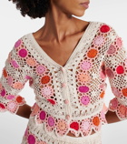 Anna Kosturova Bouquet floral cotton crochet top