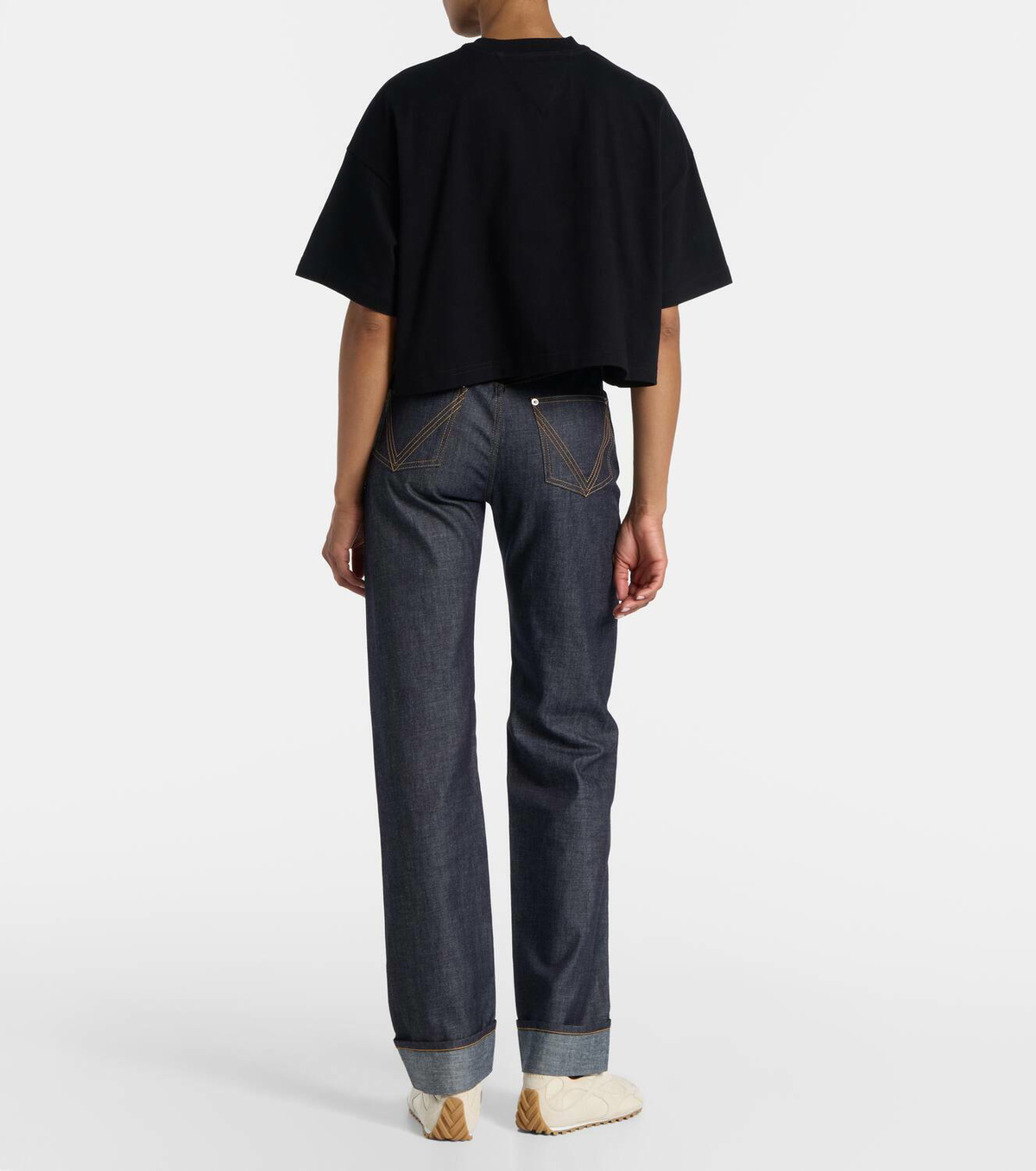 Bottega Veneta Cropped cotton jersey T-shirt