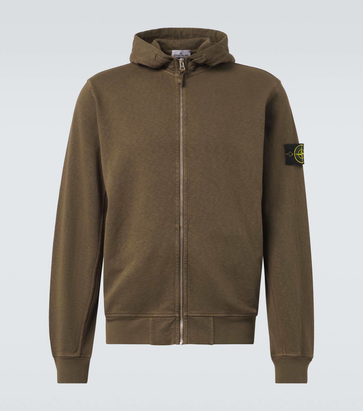 STONE ｜HOOD/ZIP-UP (62051 Cotton Fleece Hooded Fu Stone Island Garment Dyed Cotton Fleece Full Zip Hood Black