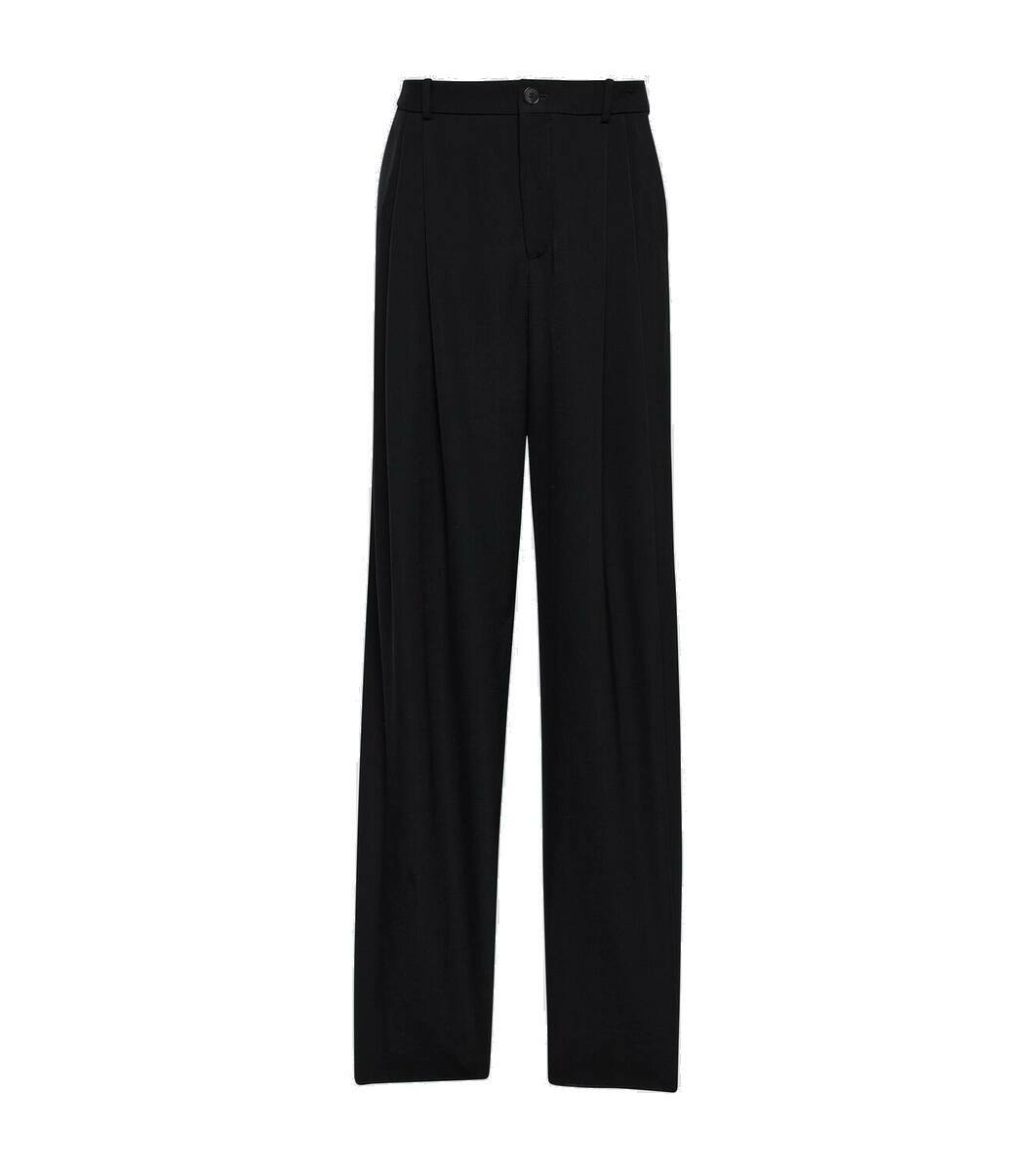 【関税&送料込】Saint Laurent Black Wool Wide-Leg Pant Saint Laurent Wool wide-leg pants Saint Laurent