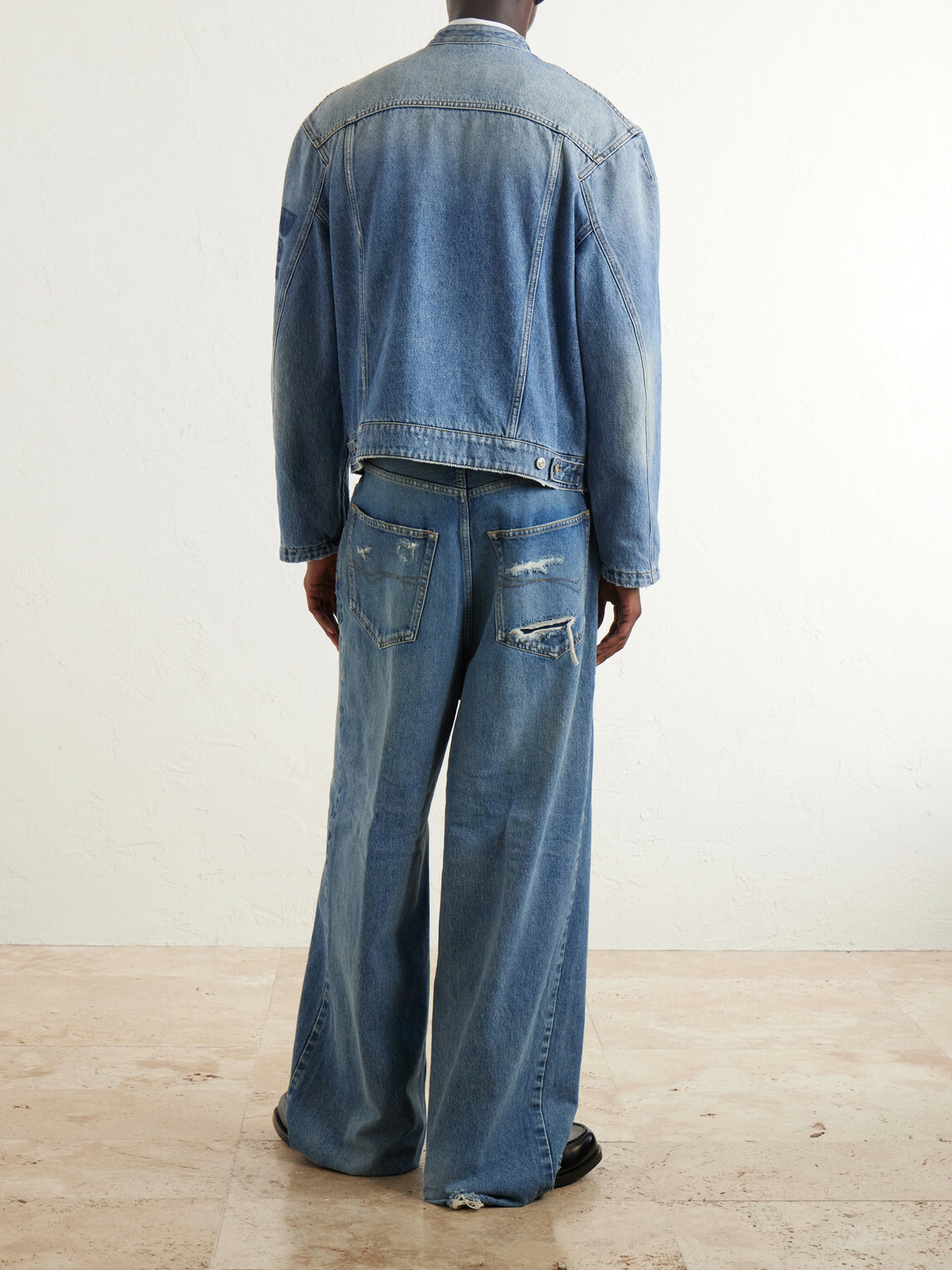 Balenciaga - Denim Motorcycle Jacket - Blue