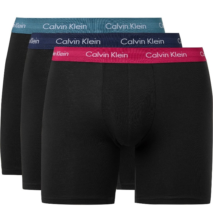 Photo: Calvin Klein Underwear - Three-Pack Stretch-Cotton Jersey Boxer Briefs - Black