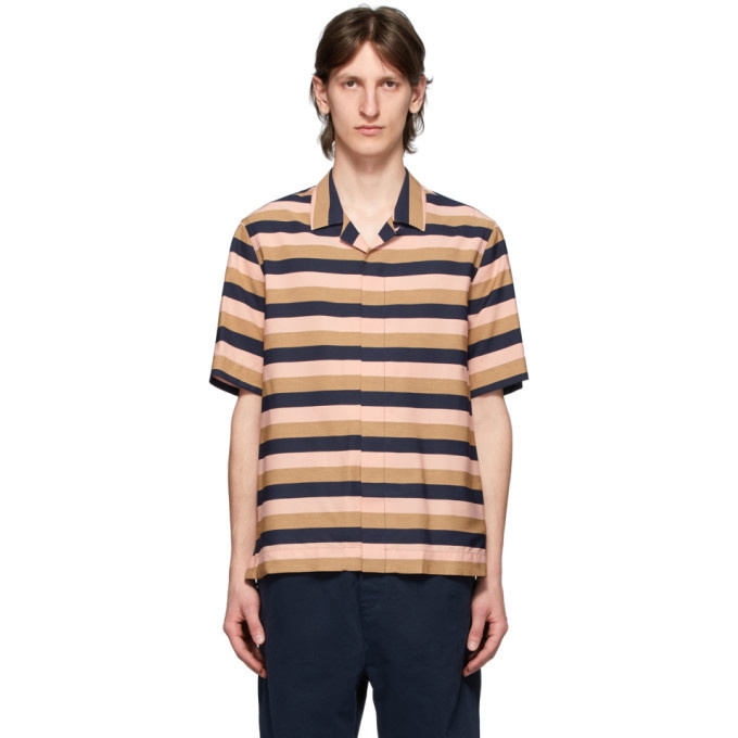 Photo: Paul Smith Pink and Brown Wide Striped Short Sleeve shirt