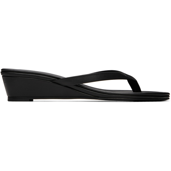 Photo: St. Agni Black Thong Wedge Heeled Sandals