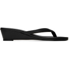 St. Agni Black Thong Wedge Heeled Sandals
