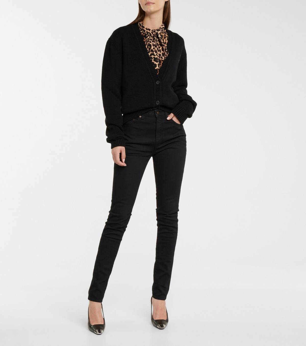 Saint Laurent - Sequined cashmere cardigan