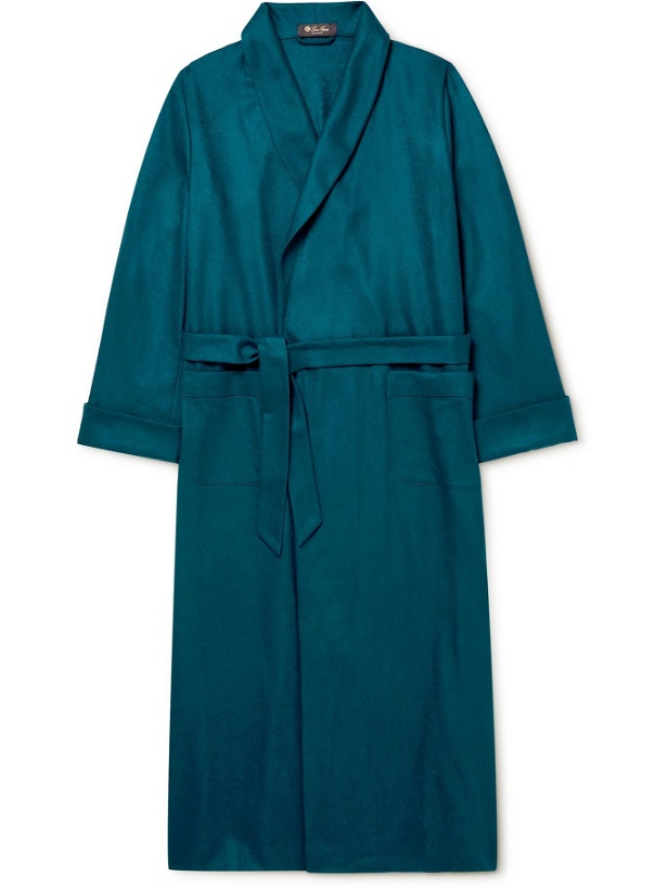 Photo: Loro Piana - Stretch Cashmere and Silk-Blend Robe - Blue
