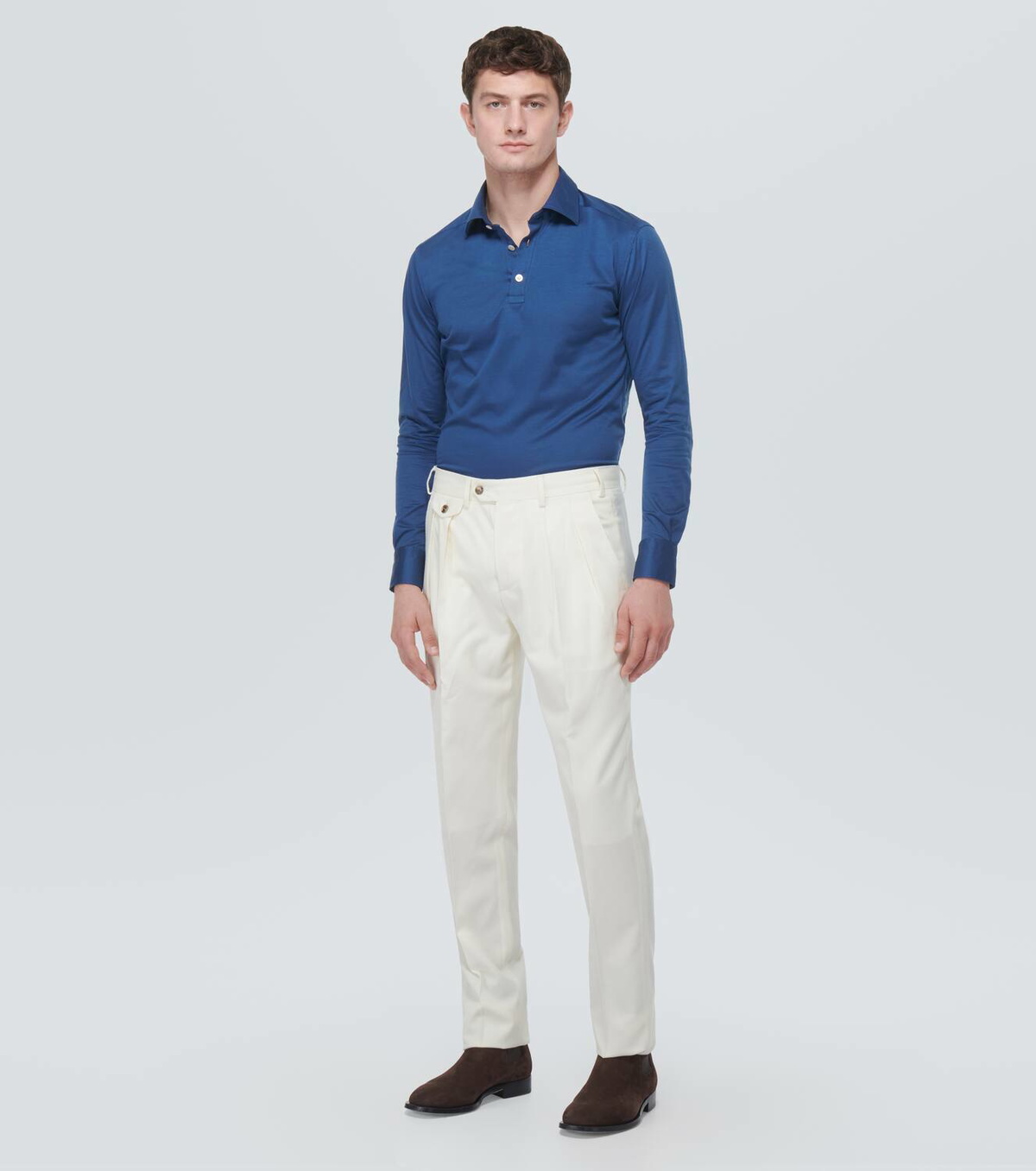 Kiton Men Wool Polo Shirt