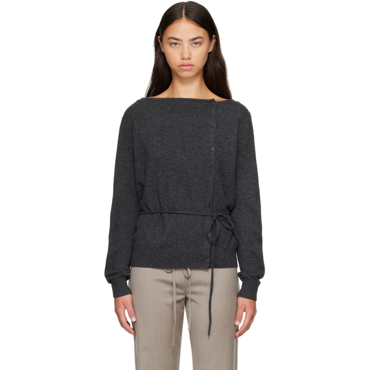 Photo: St. Agni Gray Cashmere Asymm Cardigan