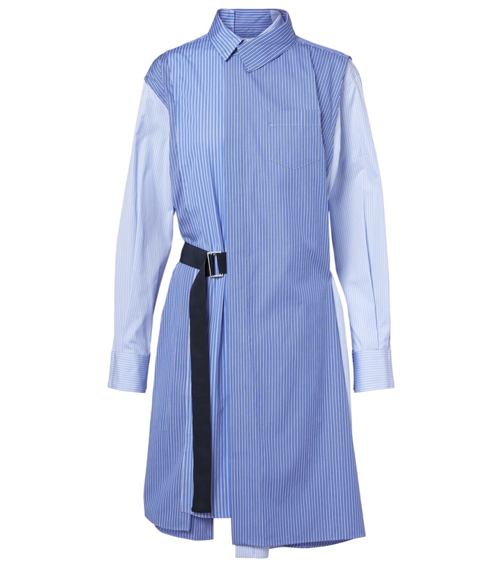 Photo: Sacai Striped cotton poplin shirt dress