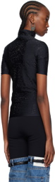 Coperni Black Crystal-Embellished T-Shirt