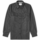 Norse Projects Men's Silas Wool Overshirt in Charcoal Melange