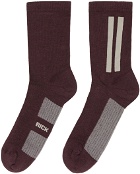 Rick Owens Purple & Off-White Glitter Socks