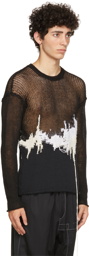 Isabel Benenato Black & White Open Knit Sweater