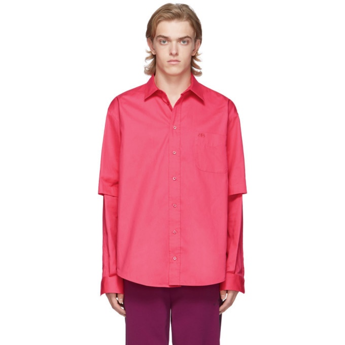 Photo: Balenciaga Pink Double Sleeve Shirt