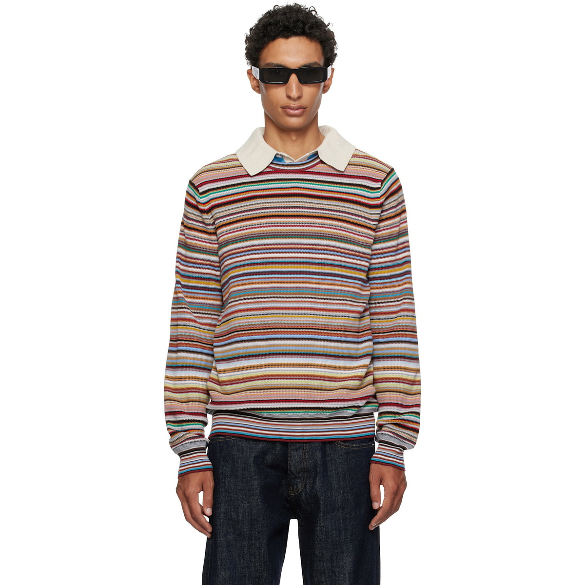 Paul Smith Multicolor 'Signature Stripe' Textured-Cotton Sweater