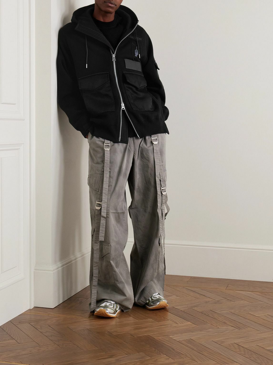 Sacai - Spiewak Mark Gonzales Titan Cloth-Trimmed Appliquéd Cotton
