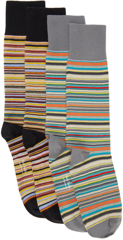 Photo: Paul Smith Two-Pack Multicolor Striped Socks