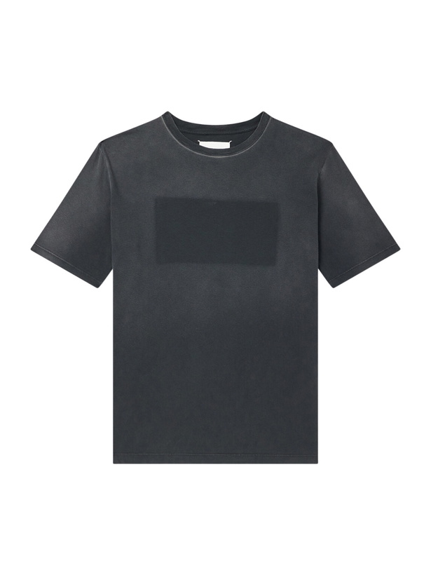 Photo: Maison Margiela - Printed Cotton-Jersey T-Shirt - Black